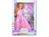 Magic Toys Hercegnő baba rózsaszín ruhában kiegészítőkkel 30cm