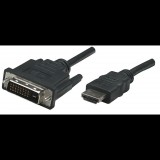 Manhattan HDMI - DVI-D kábel 1m fekete (372503) (372503) - HDMI