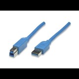 Manhattan kábel USB 3.0 TypeA (Male) - USB 3.0 TypeB (Male) 1.8m kék (322430) (322430) - Nyomtató kábel