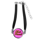 Maria King Uniszex állítható Best Friends (Legjobb Barátok) karkötő, pink színű háttérrel