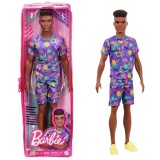 Mattel Barbie Fashionistas barátok: Lila pizsis Ken baba cipzáras tartóban