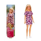 Mattel Barbie: szőke hajú baba rózsaszín szívecskés ruhában