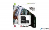 Memóriakártya, microSDXC, 128GB, CL10/UHS-I/U1/V10/A1, adapter, KINGSTON &#039;Canvas Select Plus&#039;