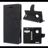 Mercurycase MERCURY Fancy Diary tok álló, bőr hatású (FLIP, oldalra nyíló, bankkártya tartó, asztali tartó funkció) FEKETE [Nokia Lumia 830] (5996457510580) - Telefontok