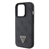 MH Protect Guess Apple iPhone 15 Pro (6.1) PU 4G Strass Triangle Metal Logo hátlapvédő tok fekete (GUHCP15LP4TDPK)