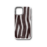 Mintás telefontok Zebra iPhone 12/12 Pro YooUp fehér kerettel