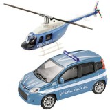 Mondo Toys Rendőrségi Fiat Panda és helikopter fém modell szett 1/43 (MT57004/rendor) - Helikopterek, repülők