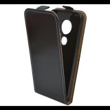 Motorola Moto G7, Forcell lenyitható bőrtok, Slim Flexi, felfelé nyíló - kinyitható, fekete (RS88487) - Telefontok
