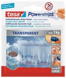 Műanyag akasztó ragasztócsíkkal, TESA Powerstrips&reg;, átlátszó (TE58813)