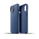 Mujjo Leather Slim - iPhone 13 valódi bőrtok - kék