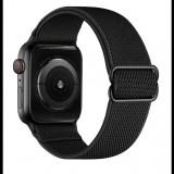 Mybandz Apple Watch 42/44/45mm állítható rugalmas szövet óraszíj fekete (APW423000) (APW423000) - Szíj