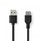 Nedis aktív USB 2.0 hosszabbítókábel 0,2m fekete (CCGP60010BK02) (CCGP60010BK02) - USB hosszabbító