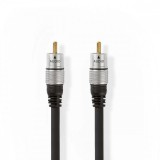NEDIS Digitális Audio Kábel | RCA Dugasz | RCA Dugasz | Aranyozott | 1.50 m | Kerek | PVC | Antracit | Doboz