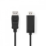 NEDIS DisplayPort kábel | DisplayPort Dugasz | HDMI™ Csatlakozó | 1080p | Nikkelezett | 3.00 m | Kerek | PVC | Fekete | Label