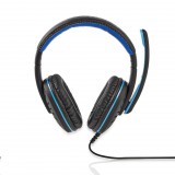 Nedis GHST100BK mikrofonos Gaming fejhallgató fekete-kék (GHST100BK) - Fejhallgató