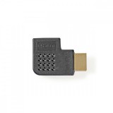 NEDIS HDMI™ adapter | HDMI™ Csatlakozó | HDMI™ Aljzat | Aranyozott | Bal Könyök | ABS | Fekete | 1 db | Boríték