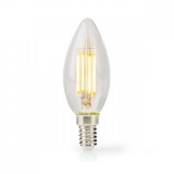 NEDIS LED lámpa Izzó E14 | Gyertya | 4.5 W | 470 lm | 2700 K | Állítható fényerõ | Meleg Fehér | Retro Stílus | 1 db | Egyértelmű