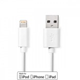 NEDIS Lightning Kábel | USB 2.0 | Apple Lightning, 8 Pólusú | USB-A Dugasz | 480 Mbps | Nikkelezett | 3.00 m | Kerek | PVC | Fehér | Műanyag Zacskó