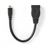 NEDIS Nagy Sebességű HDMI ™ kábel Ethernet | HDMI™ Micro Csatlakozó | HDMI™ Kimenet | 4K@30Hz | 10.2 Gbps | 0.20 m | Kerek | PVC | Fekete | Műanyag Zacskó