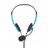 NEDIS PC headset | Fülre Illeszkedő | Stereo | 2x 3.5 mm | Felhajtható Mikrofon | 2.00 m | Kék