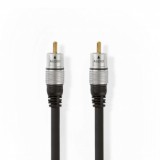 Nedis RCA Dugasz x2, PVC, antracit, aranyozott digitális audio kábel, 1.5m (CAGC24170AT15)