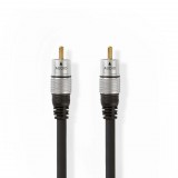 Nedis RCA Dugasz x2, PVC, antracit, aranyozott digitális audio kábel, 1.5m (CAGC24170AT15) (CAGC24170AT15) - Audió kábel