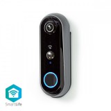 NEDIS SmartLife Videó kaputelefon | Wi-Fi | Elemes Áramellátás | Android™ / IOS | Full HD 1080p | Felhőalapú Tárolás (opcionális) / microSD (nem tartozék) | IP54 | Mozgásérzékelővel | Éjjellátó | Szürke