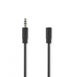 Nedis sztereó audiokábel 3,5 mm-es dugasz - 3,5 mm-es aljzat 5m fekete (CAGP22050BK50) (CAGP22050BK50) - Audió kábel