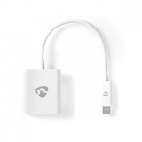 NEDIS USB-C™ Adapter | USB 3.2 Gen 1 | USB-C™ Dugasz | HDMI™ Aljzat | 4K@30Hz | 0.20 m | Kerek | Nikkelezett | PVC | Fehér | Műanyag Zacskó