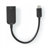 NEDIS USB-C™ Adapter | USB 3.2 Gen 1 | USB-C™ Dugasz | HDMI™ Aljzat | 4K@60Hz | 0.20 m | Kerek | Nikkelezett | PVC | Fekete | Műanyag Zacskó