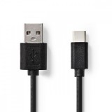NEDIS USB kábel | USB 2.0 | USB-A Dugasz | USB-C™ Dugasz | 480 Mbps | Nikkelezett | 2.00 m | Kerek | PVC | Fekete | Papírfüles