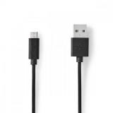 NEDIS USB kábel | USB 2.0 | USB-A Dugasz | USB Micro-B Dugasz | 480 Mbps | Nikkelezett | 2.00 m | Kerek | PVC | Fekete | Boríték