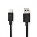 NEDIS USB kábel | USB 3.2 Gen 1 | USB-A Dugasz | USB-C™ Dugasz | 5 Gbps | Nikkelezett | 1.00 m | Kerek | PVC | Fekete | Boríték