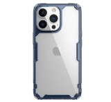 NILLKIN NATURE PRO műanyag telefonvédő (szilikon keret, közepesen ütésálló, légpárnás sarok) SÖTÉTKÉK [Apple iPhone 13 Pro]