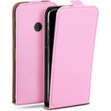 OEM Samsung Galaxy S5 SM-G900 fliptok, telefon tok, szilikon keretes, rózsaszín