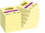 Öntapadó jegyzettömb csomag, 48x48 mm, 12x90 lap, 3M POSTIT Super Sticky, sárga (LP62212SSCYEU)