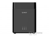 Orico Külső HDD tároló 3.5" - DS200C3-EU-BK (2 fiók, USB-C 3.1 Gen1, Max.: 2x16TB, fekete)
