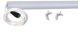 Pannon LED 150cm-es 18 Wattos, 12 Voltos hidegfehér LED szalag, opál, alumínium negyed íves sarok profilban, tápegység nélkül, 2 méteres vezetékkel (90db 2835 SMD LED)