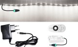 Pannon LED 1m hosszú 6Wattos, RF 4 zónás FUT007 távirányítós, vezérlős, 24V adapteres hidegfehér LED szalag (60db L2835 SMD LED)