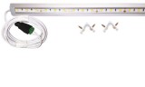 Pannon LED 50cm-es 6 Wattos, 12 Voltos melegfehér LED, átlátszó, sarok alumínium profilban, tápegység nélkül, 2 méteres vezetékkel (30db 2835 SMD LED)