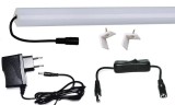 Pannon LED 50cm-es 7 Wattos, 12 Voltos hidegfehér LED szalag, opál, alumínium negyed íves sarok profilban, adapterrel, lengőkapcsolóval (30db 2835 SMD LED)