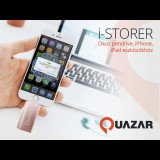 Pen Drive 128GB Quazar i-Storer iPhone, iPad eszközökhöz Rose gold (QZR-IS128-RED) (QZR-IS128-RED) - Pendrive