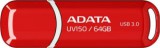 Pen Drive 64GB ADATA UV150 piros USB 3.0 (AUV150-64G-RRD)