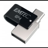 Pen Drive 64GB Emtec T260C Mobile and Go Type-C USB 3.2 fekete (ECMMD64GT263C) (ECMMD64GT263C) - Pendrive