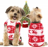 PetGear Kutyaruha - Karácsonyi Póló - Ujjatlan, szarvas mintával piros színben