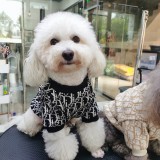 PetGear Kutyaruha - Kutyapulóver - Dior mintás meleg pulóver- Fekete/Fehér színben S-8XL