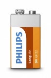 Philips 6F22L1B/10 LongLife 6F22, 9V elem