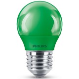 PHILIPS E27 kisgömb P45 LED fényforrás, Zöld, 8718696748640