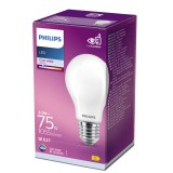 PHILIPS E27 normál izzó A60 LED fényforrás, 4000K természetes fehér, 8,5 W, 1055  lm, CRI 80, 8718696705612