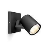 Philips Hue Runner fekete fali spotlámpa, 1 spotfejjel, White Ambiance, 1x5,5W, 350lm, 2200-6500K változtatható fehér, 1xGU10 LED fényforrás + DimSwitch, 8719514338326